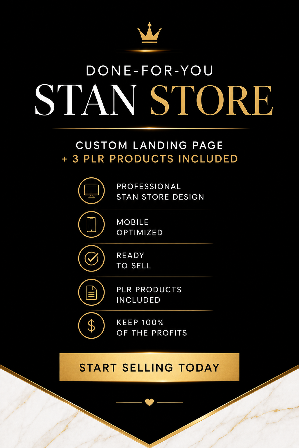 Done-For-You Stan Store + 3 PLR Products Included